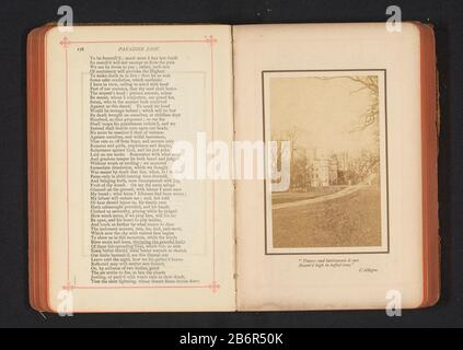 Gezicht op een kasteel Ansicht eines Schlosses Objektart: Fotoseite Artikelnummer: RP-F 2001-7-82-5 Aufschriften / Marken: Aufschrift, Nachzeichnung, Druck, "Türme und Zinnen sieht es Bossom hoch in getufteten Bäumen. L'allegro-hersteller: Fotograf: Deswall Vaughan dating: CA. 1875 - ca. 1885 Material: Papiertechnik: Albumin Druckabmessungen: Foto: H 107 mm × W 69 mmToelichtingFoto Vorderseite 178. Betrifft: Schloss façade (oder Haus oder Gebäude) Stockfoto