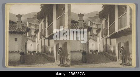 Gezicht op een straat te Guisando Blick auf eine Straße Guisando Objekttyp : Stereobild Artikelnummer: RP-F F07694 Aufschriften / Marken: Aufschrift verso, handschriftlich: 'Sierra de Gredos. (Avila) Una Calle de Guisando.' Hersteller : Fotograf: Anonymer Ort Herstellung: Guisando dating: CA. 1890 - ca. 1920 Physikalische Eigenschaften: Kopiermaterial: Kartonpapier Drucktechnik: Lichtdruck Abmessungen: Sekundärträger: H 85 mm × W 170 mm Betreff: Straße wo: Guisando Stockfoto