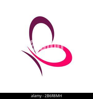 Abstraktes Design Mit Swoosh Logo Und Schmetterlingsdesign. Vektor EPS 10. Stockfoto