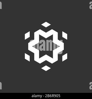 Abstrakte Monochrome Star Logo Template Illustration Design Illustration Design. Vektor EPS 10. Stockfoto