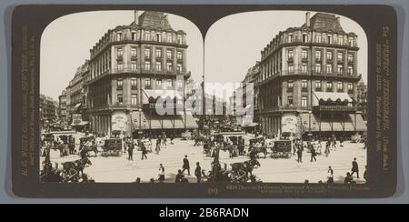 Gezicht op het Beursplein en de Anspachlaan in Brussel Place de la Bourse, Boulevard Anspach, Brüssel, Belgien (titel op object) Blick auf den Beursplein und Anspach in Brussels Place de la Bourse, Boulevard Anspach, Brüssel, Belgien (title object) Objekttyp: Stereobild Artikelnummer: RP-F12378 / Marken: Stockfoto