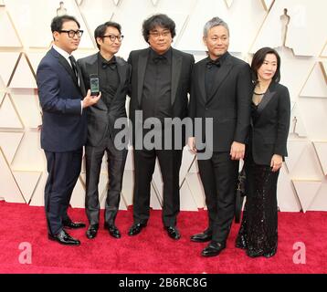 Oscars 2020 (Oscars 2020) - Eingetroffene im Dolby Theatre in Los Angeles, Kalifornien. Mit: Bong Joon Ho, Yang Jin-mo, Jin Won Han, Kwak Sin-ae, ha-jun Lee Where: Los Angeles, Kalifornien, Vereinigte Staaten When: 09 Feb 2020 Credit: Adriana M. Barraza/WENN Stockfoto