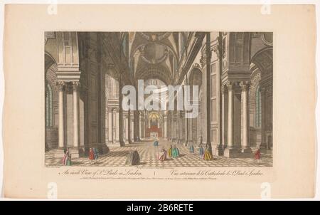 Gezicht op het interieur van Saint Paul's Cathedral te Londen Innenansicht von St Pauls in London (titel op object) Londen (serietitel) Blick auf das Innere der St Paul's Cathedral nach LondenAn Innenansicht von St. Paul's in London (Titelobjekt) London (Serientitel) Immobilientyp: Druckoptik Bild Artikelnummer: RP-P-1932-449Katalogogusreferentie: Sammlung Rijksmuseum -2 (2) Hinweis 2 gibt in der Sammlung des Rijksmuseum Sayer 10 Aufschriften/Marken an: Wasserzeichenhersteller: Herausgeber: Robert Sayer (denkmalgeschütztes Gebäude) Verlag: Henry Overton (II) (denkmalgeschütztes Gebäude) Druckerhersteller: Stockfoto