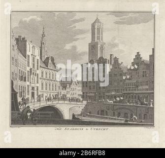Gezicht op het oude stadhuis van Utrechter Het stadhuis te Utrechter (titel op object) Ansicht des alten Rathauses UtrechtHet Hall in Utrechter (title object) Objekttyp: Bild Artikelnummer: RP-P-1942-132 Aufschriften / Marken: Sammlermarke, verso unten rechts, gestempelt: Lugt 2228opschrift, so Mitte, handschriftlich in brauner Tinte: '176'opschrift, oben verso, handschriftlich in brauner Tinte:' Tegenw. Bundesstaat V. Nederl. [...] 'Beschriftung, Verso unten rechts, Hand in brauner Tinte geschrieben, 'M. F. n. 114' Hersteller: Druckerhersteller Jan Caspar Philips (unter Denkmalschutz stehendes Gebäude) für die Zeichnung von Cornelis Pronk (unter Denkmalschutz stehendes Gebäude) Stockfoto
