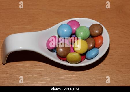 Smarties Bonbons Makrohintergrund hohe Qualität Stockfoto