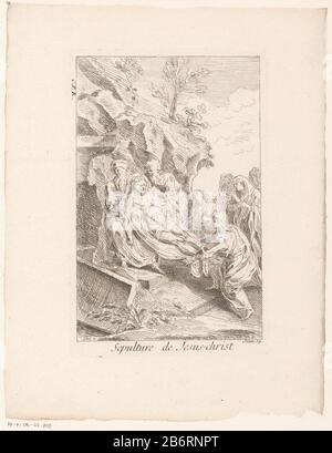 Graflegging van Christus Sepulture de Jesus-christus (titel op object) Leven en passie van Christus (serietitel) La Vie de NS Jesus C (serietitel) Grablegung der ChristusSepultur de Jesus-Christus (Titelobjekt) Leben und Passion Christi (Serientitel) La Vie de N.S. Jesus C. (Serientitel) Objekttyp: Bild Artikelnummer: RP-P-ob-43.709Katalogisreferentie: IFF 18e siècle 750 Aufschriften / Marken: Sammlermarke, Verso, gestempelt: Lugt 2228 Hersteller: Druckerhersteller Gabriel Huquier (denkmalgeschütztes Gebäude) Druckerhersteller Jacques Gabriel Huquier (möglich) zur Gestaltung: Claude Gillot (Gebäude aufgeführt) Publi Stockfoto