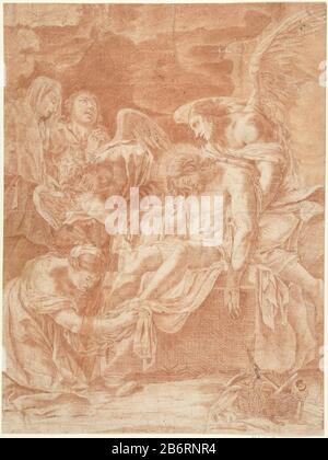 Grablegung van Christus Tür engelen Grablegung Christi durch Engel Objekttyp: Zeichnung Objektnummer: RP-T 00-768 Hersteller: Zu drucken von: Pierre Daretnaar Gemälde von Simon Vouet Zeichner: Anonym Datum: 1641 - 1700 Physische Merkmale: Rotes Kreidematerial: Papierkreidemaße: H 545 mm × W 407 mm Betreff: Christi Geburt (möglicherweise von Engeln) (+ Engel(e)) Stockfoto