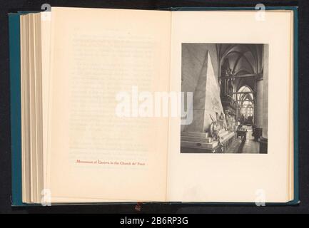 Grab von Antonio Canova in Santa Maria Friars Venice Immobilien Typ: Fotomechanische Druckseite Artikelnummer: RP-F 2001-7-557-28 Aufschriften / Marken: Titel, quer gedruckt: "Dokument von Canova in der Kirche der Hersteller von 'Frari' : Fotograf: Anoniemklischeemhersteller: AW Elson & Co. Plaats Herstellung: Fotograf: Basilica di Santa Maria Gloriosa dei Frariclichémaker: Boston Datum: CA. 1882 - ca. Material von 1892: Papiertechnik: Abmessungen der Photogravure: Druck: H 115 mm × W 91 mmToelichtingPrent Vorderseite 416. Betrifft: Grabbau, monumentales Grabinnere der Kirche wo: Basilika Stockfoto