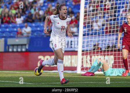 FRISCO. USA. 11. März: Alexia Putellas feiert ihr Tor (0-1) während des Internationalen Fußballspiels der Frauen im SheBelieves Cup 2020 zwischen Engländerinnen und Spanienerinnen im Toyota Stadium in Frisco, Texas, USA. ***keine kommerzielle Nutzung*** (Foto von Daniela Porcelli/SPP) Stockfoto