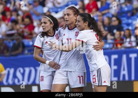 FRISCO. USA. 11. März: Alexia Putellas feiert ihr Tor (0-1) während des Internationalen Fußballspiels der Frauen im SheBelieves Cup 2020 zwischen Engländerinnen und Spanienerinnen im Toyota Stadium in Frisco, Texas, USA. ***keine kommerzielle Nutzung*** (Foto von Daniela Porcelli/SPP) Stockfoto