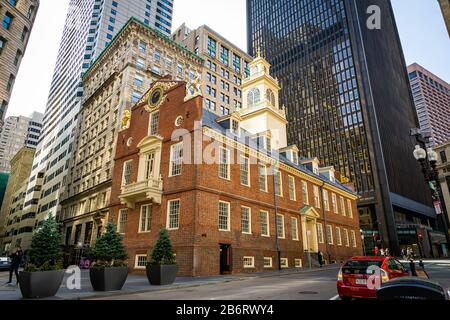 Boston MA USA - ca. märz 2020 - Altes Staatshaus in Boston Stockfoto