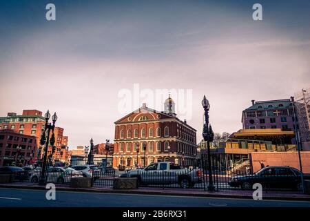 Boston MA USA - ca. märz 2020 - Faneuil Hall in Boston Stockfoto