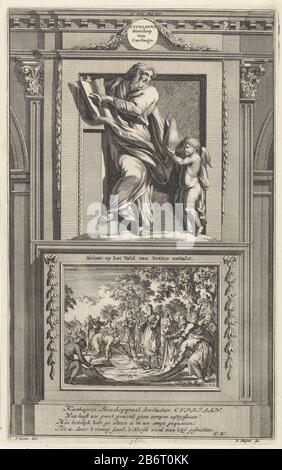 H Cyprianus van Carthago Cyprianus, Bisschop van Carthago Aldaar, op het Veld van Sextus onthalst (titel op object) der St. Cyprian von Carthage deutet auf einen Engel mit einem Mithrer in den Händen auf einer Passage in einem Buch hin. Cyprian steht auf einem Podest, Auf Dem: Auf der Vorderseite ist Enthauptung abgebildet. Beschriftet oben Mitte drucken: II Teil Seite: 295. Hersteller : Druckerhersteller Jan Luyken (denkmalgeschütztes Gebäude) Druckerhersteller: Zacharias Chatelain (II) (denkmalgeschütztes Gebäude) in Zeichnung: Jan Goeree (Listed Property) Autor: François Halma (Listed Object) Herausgeber: François Halma Place Manufacturing: Amsterdam Datum: 1698 Physical Feature Stockfoto