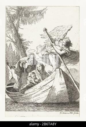 Heilige Familie im Kofferraum traf Engel als Bootsman tijdens vlucht naar Egypte Holy Family in Boat Angel als Bootswain während des Flugs nach Ägypten Immobilientyp: Print Seriennummer: 9 / Artikelnummer: RP-P-1950-491Katalogogusreferenie: Die Vesme 29Rizzi 66 Aufschriften / Marken: Sammlermarke, Verso Center, gestempelt: Lugt 2760 Sammlermarke, verso unteres Zentrum, gestempelt: Lugt 2228 Hersteller : entworfen von Giovanni Battista Tiepoloprentmaker: Giovanni Domenico Tiepolo (denkmalgeschütztes Gebäude) Datum: 1748 - 1752 Physikalische Merkmale: Ätzmaterial: Papiertechnik: Ätzmaße: Blatt: H 188 mm × W Stockfoto
