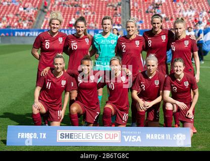 Frisco, Texas, USA. März 2020. England WomenÃs Team Photo Credit: Hoss McBain/ZUMA Wire/Alamy Live News Stockfoto