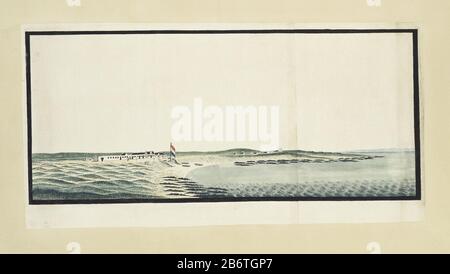 Het Posthoudershuis op Robbeneiland, vanuit zee gezien The Post Holders House on Robben Island, vom SEA Object Type gesehen: Zeichnung Topographische Zeichnung Artikelnummer: RP-T 1914-17-25 Hersteller: Künstler: Robert Jacob Gordon (zugeschrieben) Zeichner: Johannes Schumacher (möglich) Ort Herstellung: Cape dating: CA. Sportliche Merkmale: Stift in Tinte auf einer Unterschrift in Bleistift, Bürste in Aquarell in Grün, Blau und etwas Rot, mit Rahmenmaterial: Papiertinte Bleistift Aquarelltechnik: Stift-/Pinselgröße: Album-Blatt: H mm × b mmblad: H von 280 mm × W 660 mmToelichtOtingOorspronkelijk in changin Stockfoto