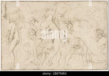 Het opladen van de jachtbuit door de nimfen van Diana Charging the Hunt, The Nymphen of Diana Property Type: Drawing Object Number: RP-T-1966-67 (R) Herstellen Schöpfer: Künstler: Peter Paul Rubens Datum: 1611 - 1616 Physikalische Merkmale: Stift in braunem Material: Papiertinte Technik: Stiftabmessungen: H 177 mm × W 271 mmToelichtingVoorstudie für Schilderij. Betrifft: Diana badet Diana auf der Jagd mit ihrer Nymphe Stockfoto