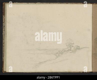 Heuvellandschap met bomen Hill Landscape with Trees Objekttyp: Sketchblatt Objektnummer: RP-T-1994-21-19 (V) Beschreibung: Journal 19 verso aus einer Skizze-41 bladen. Hersteller: Zeichner: John Tavenraat dating: 1834 - 1871 Physikalische Merkmale: Bleistift-Material: Bleistift-Papier Betreff: Landbaum mit niedrigem Hügel Stockfoto