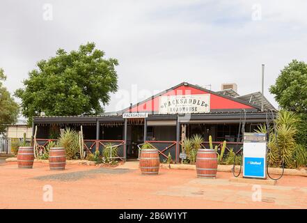 Das berühmte Outback Packsattel Roadhouse, Corner Country, New South Wales, NSW, Australien Stockfoto