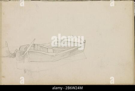 Hausboot Holzboot Gebäudetyp: Skizzenblatt Artikelnummer: RP-T 1994-23-16 (R) Beschreibung: Blatt 16 recto aus einem Skizzenbuch mit 73 bladen. Hersteller : Illustrator John Tavenraat dating: 1832-1872 Physische Merkmale: Bleistift-Material: Bleistift-Papier Thema: Verkehr auf dem Wasser und rechts Stockfoto