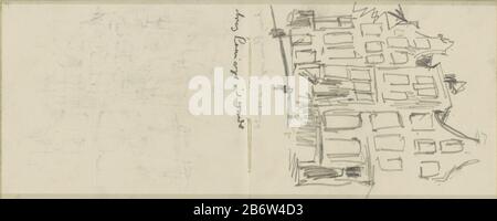 Huizen aan de Lauriergracht te Amsterdam, gezien vanaf een Brug In der Nacht. Seite 39 und Seite 40 eines Skizzenbuchs mit 32 bladen. Hersteller : Künstler George Hendrik Breitner Herstellungsort: Amsterdam Datum: C. -1912 Physische Merkmale: Bleistift-Material: Bleistift-Thema: Brücke in der Stadt über Fluss, Kanal usw. (+ Stadt (-scape) mit Figuren, Mitarbeiter) Bürgerarchitektur; Gebäude; Bewohnerservice Stockfoto