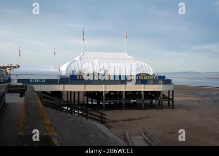 Die kürzeste Seebrücke Großbritanniens in Burnham-on-Sea, Somerset, England Stockfoto