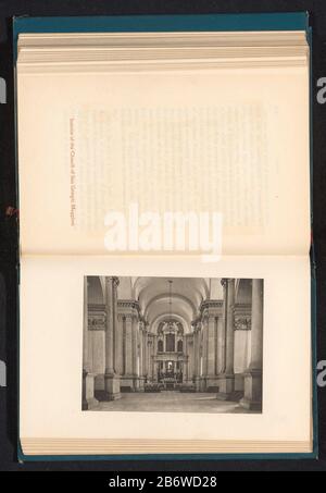 Innenansicht der Kirche San Giorgio Maggiore in Venedig mit Blick auf den Chorobjekttyp: Fotomechanische Druckseite Artikelnummer: RP-F 2001-7-557-24 Aufschriften / Marken: Titel, quer gedruckt, gedruckt ' Interieur der Kirche San Giorgio Maggiore' Hersteller: Fotograf: Anoniemklischeemaker: AW Elson & Co. Plaats Herstellung: Fotograf: Chiesa di San Giorgio Maggioreclichémaker: Boston Datum: CA. 1882 - ca. Material von 1892: Papiertechnik: Abmessungen der Photogravure: Druck: H 93 mm × W 123 mmToelichtingPrent Vorderseite 354. Betrifft: Teile des Kircheninneren: Chorinnenraum von Kirche wher Stockfoto