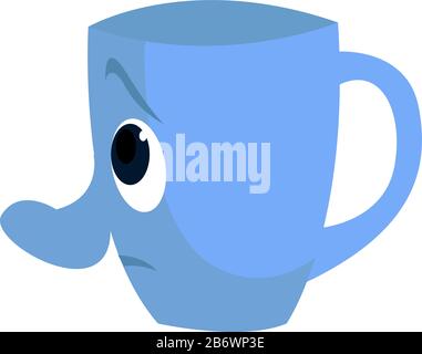 Becher mit großer Nase, Illustration, Vektor auf weißem Hintergrund. Stock Vektor
