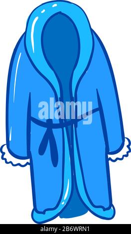 Blau Bademantel, Illustration, Vektor auf weißem Hintergrund. Stock Vektor