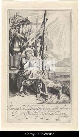 Jona onder de Wonderplant Verhaal van Jona (serietitel) Twist Gespräch zwischen Jona und Gott. Jona befindet sich in seiner Kabine unter einer Wunderanlage, die von Gott gezüchtet, aber auch von der sengenden Sonne verbrannt wird. Viertes Bild aus einer vierköpfige Serie zur Bibel Jona. Hersteller : der von Willem Pietersz entworfene Druckerhersteller Jan van de Velde (II) (unter Denkmalschutz stehendes Gebäude). Buytewech (auf dem Objekt angegeben) Herstellung: Nordholländer Datum: 1603 - 1652 Physikalische Eigenschaften: Ätzmaterial: Papiertechnik: Ätzmaße: Plattenkante: H 190 mm × W 108 mm Betreff: Jonah Sulking (Jonah 4) Stockfoto