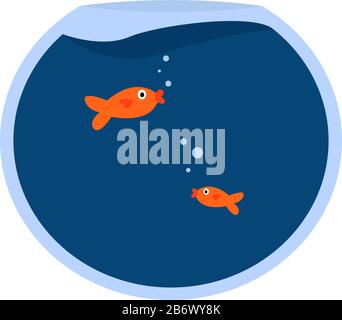 Schüssel mit Fisch, Illustration, Vektor auf weißem Hintergrund. Stock Vektor