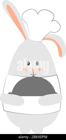 Bunny-Koch, Illustration, Vektor auf weißem Hintergrund. Stock Vektor