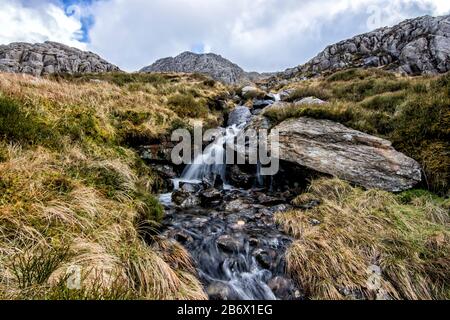 Blick von Tryfan Snowdonia North Wales Stockfoto