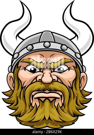 Wikinger Warrior Mascot Cartoon Stock Vektor