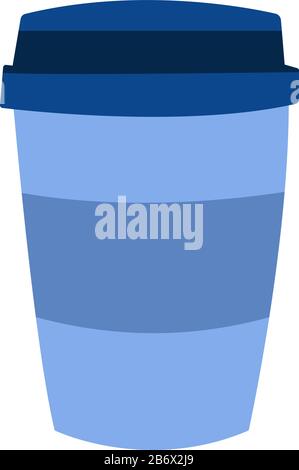 Tasse zum Mitnehmen für Kaffee, Illustration, Vektor auf weißem Hintergrund. Stock Vektor