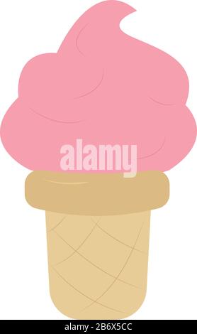 Rosa Eis, Illustration, Vektor auf weißem Hintergrund. Stock Vektor