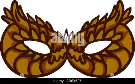 Braune Maske, Abbildung, Vektor auf weißem Hintergrund. Stock Vektor