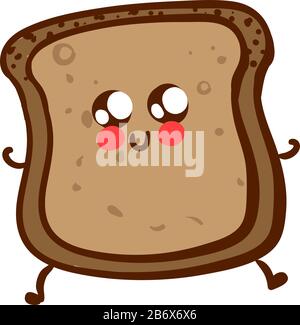 Fröhliches süßes Brot, Illustration, Vektor auf weißem Hintergrund. Stock Vektor