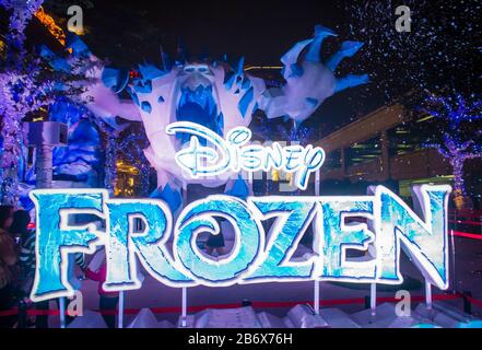 Display für den Film Frozen in Taipei Taiwan Stockfoto