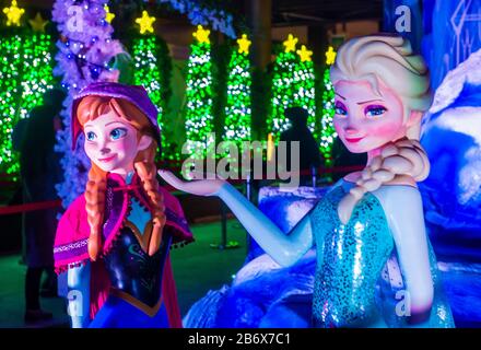 Display für den Film Frozen in Taipei Taiwan Stockfoto