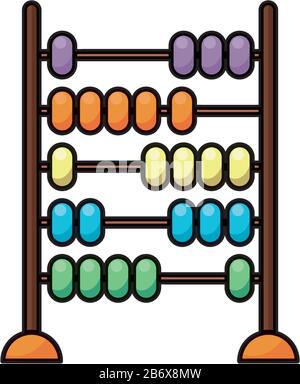 Symbol für Abacus Kinderspielzeug im flachen Stil Stock Vektor