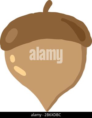 Flache Akorn, Abbildung, Vektor auf weißem Hintergrund. Stock Vektor