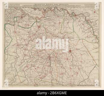 Kaart van brabantische brabantiae Batavae pars orientalis begreift tetrarchiam sive majoratum Sylvaeducensem in ejusdem subjacentes ditiones (titel op object) Karte des östlichen Teils von brabant. Titel und Berechtigung in einem Streifen über der Karte. Legende übrig. Maßstabsstangen oben rechts: 1 1/2 hässliche Duytsche Myle von 15 in einem Level/Französisch oder zu Mylen Stunden Gaens von 20 in einem Level. Die Karte verfügt über ein Koordinatenraster und eine Gradverteilung entlang der randen. Hersteller: Druckmaschine: Anonymer Künstler: D.G.B. Dalhoff (denkmalgeschütztes Gebäude) Herausgeber: Peter Schenk (II) (denkmalgeschütztes Gebäude) Herausgeber: Nicolaes Visscher ( Stockfoto