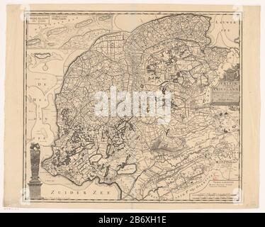 Kaart van Friesland Frisiae Dominium Vernacule Friesland (titel op object) Top Left Deployment Map of Vlieland, Terschelling, Ameland and Schiermonnikoog, with two Shell Sticks: Duitze Miles 15 in a Degree, 3:25 uure Leagues each of 1200 King Rods. Links unten das Bild der Statue des Steinmetzes in Harlingen. Rechts Central Titelkartusche, die von den Armen Frieslands überragt wurde. Unten rechts Schlüssel und Maßstab zwei Pole: Böse deutsche Meilen 15 in einem Grad Ligen, alle 1200 Königsstangen. Gradverteilung entlang der randen. Hersteller: Druckmaschine: Anonymer Herausgeber: François Halma (aufgeführter Prope Stockfoto
