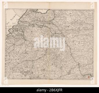 Teil einer dreiteiligen Karte der Siebzehn Provinzen im südlichen Teil Hollands, Zeeland, Utrechter, Gelderland, Overijssel und eines Teils der südlichen Niederlande. Die Karte hat eine Gradverteilung entlang der randen. Hersteller : Druckerhersteller Charles Inselincartograaf: Charles Island Inuit Submitter: Bernard Jean Hyacinthe JaillotPlaats Herstellung: Paris Datum: 1713 Material: Papiertechnik: Engra (Druckverfahren) Abmessungen: Plattenkante: H 475 mm × W 600 mm Betreff: Karten von einzelnen Ländern oder Regionen, in denen: Niederlande Belgien Stockfoto