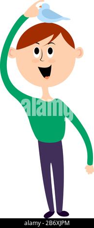 Blaue Taube, Abbildung, Vektor auf weißem Hintergrund. Stock Vektor