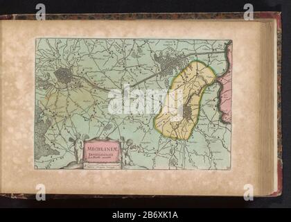 Kaart van de heerlijkheid Mechelen Mechliniae Dominium (titel op object) Karte der Herrlichkeit Mechelen. Teil eines Atlases von 223 Karten von Ländern und Städten und Szenen des Krieges in Europa in der Zeit ca. 1690-1735. Hersteller : Druckmaschine: Anonymer Herausgeber: J. Inherit Ratelband & Couitgever Daniel The Lafeuille (Listed Property) Ort Herstellung: Druckmaschine: Northern Netherlands Herausgeber: Amsterdam Herausgeber: Amsterdam Datum: 1700 - 1702 und / oder 1735 Physische Eigenschaften: Ätzung und Engraa, handfarbenes und teilweise lackiertes Material: Papiertechnik: Ätzung / Engras (Druckverfahren) / Hand Stockfoto