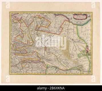 Kaart van de provincie Utrechter Episcop Ultraiectinus (titel op object) rechts die Titelkartusche. Mitten in einem Mann mit einem Schüsselstab in den Händen: Milliare Germanicum Kommune. Gradverteilung entlang der Kanten. Auf verso Französisch tekst. Hersteller : Druckerhersteller Evert Simonsz Hammer Velt (denkmalgeschütztes Gebäude) Kartograf: Balthasar Florisz. Von Berckenrode (auf Objekt angegeben) Herausgeber: Henricus Hondius (auf Objekt angegeben) Ort Herstellung: Amsterdam Datum: 1628 und / oder 1633 Physische Merkmale: Enga, handfarbig; mit Text auf Verso Druckmaterial: Papiertechnik: ENGRAA (prin Stockfoto