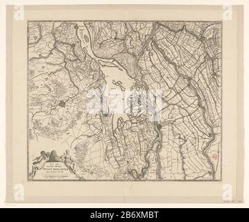 Kaart van een deel van Zuid-Holland Nova atque emendata descriptio Suyt Hollandiae (titel op object) Karte eines Teils von Südholland um Biesbos. Unten links eine Kartusche mit Titel und Maßstabsleiste: Scala miliaris Germanici. Oben rechts beschriftet mit K. Ausrichtung: Norden rechts. Hersteller: Druckmaschine: Anonymer Herausgeber: Frederik de Wit (börsennotiertes Objekt) Herstellung: Amsterdam Datum: CA. 1688 - 1710 Material: Papiertechnik: Engraa (Druckverfahren) / Ätzmaße: Plattenkante: H 451 mm b × 540 mmToelichtingPrent auch in verschiedenen Atlanten verwendet, die von Frederik de Wit und seiner Witwe herausgegeben wurden Stockfoto