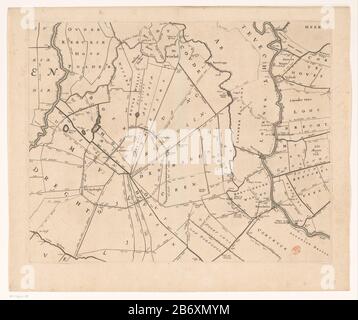 Kaart van het Hoogheemraadschap van Rijnland (negende deel) T' Hoogheymraedschap van Rhynland Neunte Teil einer Karte des Rijnlands, bestehend aus fünfzehn Delen. Hersteller: Druckhersteller Cornelis Danckerts (I) Gutachter Jan Jansz. DOU (I) Vermessungsingenieur Steven Pietersz. Von Broeck Huijs Kunde: Rijnland Ort Herstellung: Amsterdam Datum: 1647 und/oder 1687 Material: Papiertechnik: ENGRAA (Druckverfahren) / Ätzmaße: Plattenkante: H 452 mm × W 567 mmToelichtingDeze Print gehört zum zweiten Druck (1687) von 'T' Hoogheymraedschap von Rhynland, einer Wandkarte des Rijnlands, die aus einer Karte besteht Stockfoto